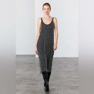 NWT ZARA BEADED JEWEL MIDI DRESS
